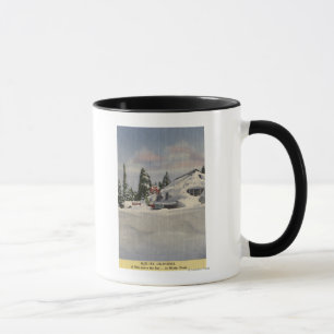 Ansicht der Stadt im Winter Tasse