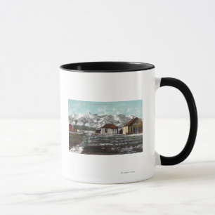 Ansicht der Stadt und des Berges nach einem Tasse
