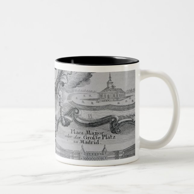 Ansicht der Stadt von Madrid Zweifarbige Tasse (Rechts)