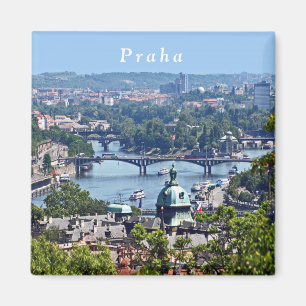 Ansicht der Stadt von Prag-Schloss Magnet