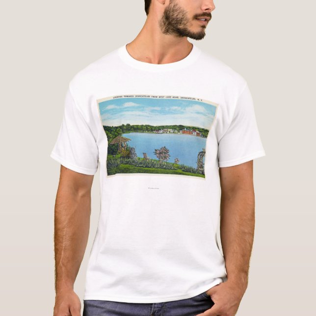 Ansicht der Stadt von Westsee-Straße T-Shirt (Vorderseite)