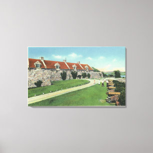 Ansicht der Süden-Kasernen von der Flagge Leinwanddruck