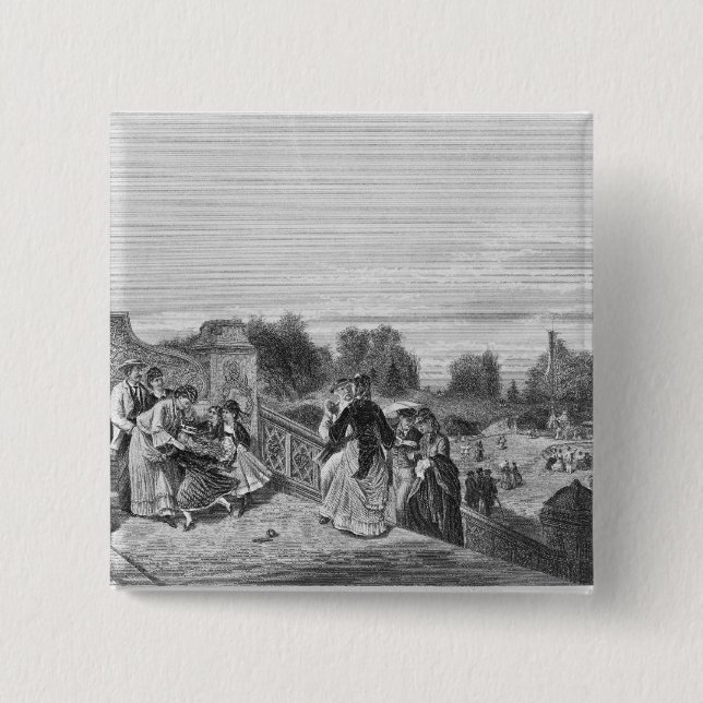 Ansicht der Terrasse, Central Park, 1872 Button (Vorderseite)