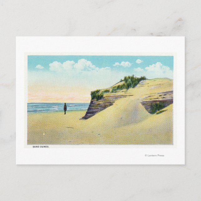Ansicht der typischen Sanddünen in New England Postkarte (Vorderseite)