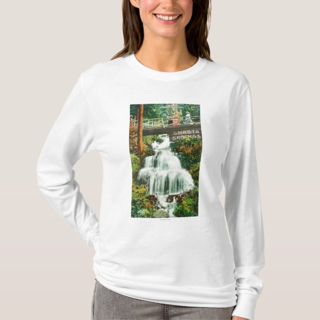 Ansicht der unteren FallsShasta Frühlinge, CA T-Shirt (Vorderseite)