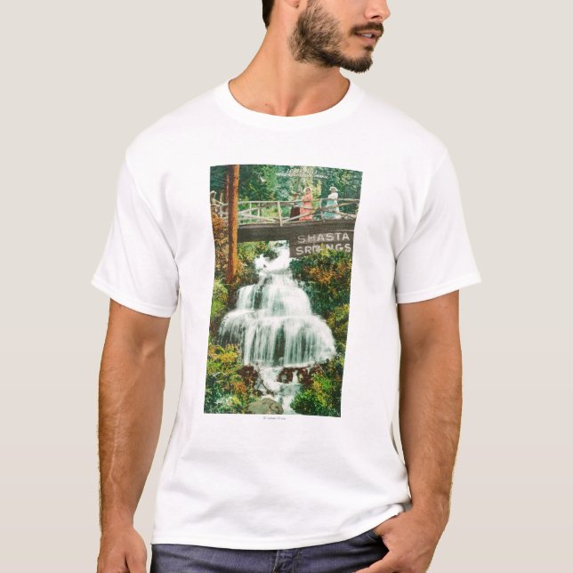 Ansicht der unteren FallsShasta Frühlinge, CA T-Shirt (Vorderseite)