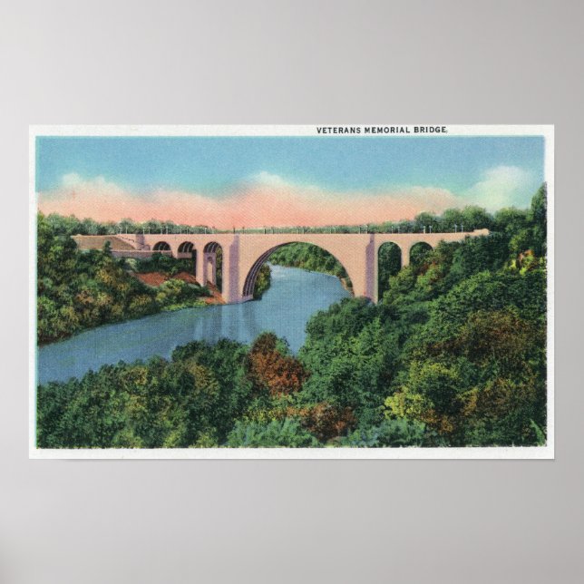 Ansicht der Veteranen-Gedenkbrücke Poster (Vorne)