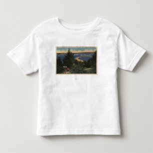 Ansicht der Wasserpark-Promenade u. des Piers Kleinkind T-shirt