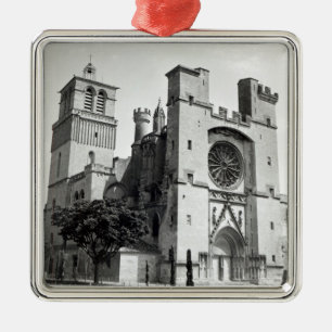 Ansicht der Westfassade und des Turms Silbernes Ornament