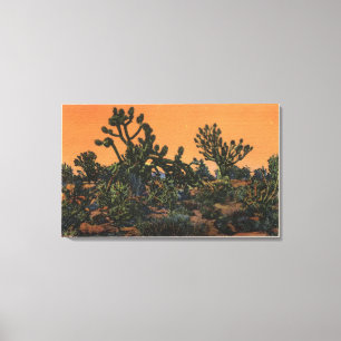 Ansicht der Yucca-Bäume in der Mohave-Wüste Leinwanddruck