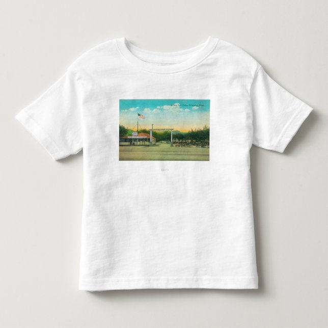 Ansicht des Alleen-Auto-Lager-Eingangs Kleinkind T-shirt (Vorderseite)