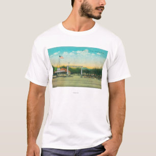 Ansicht des Alleen-Auto-Lager-Eingangs T-Shirt