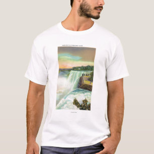 Ansicht des Amerikaners fällt von der Ziegen-Inse T-Shirt