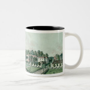 Ansicht des Augarten Palastes und des Parks, Wien Zweifarbige Tasse
