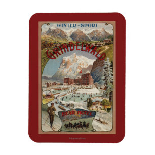 Ansicht des Bären Hotel Werbeplakat Magnet