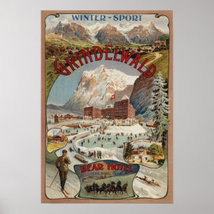 Ansicht des Bärn-Hotel-fördernden Plakats Poster