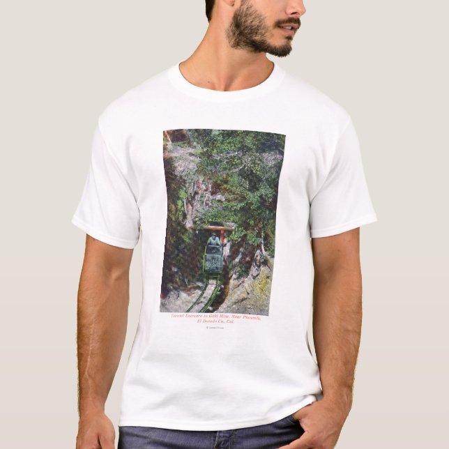 Ansicht des Bergmannes Tunnel-Eingang zum Gold T-Shirt (Vorderseite)