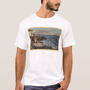 Ansicht des Bogen-Strandes mit Blumen T-Shirt