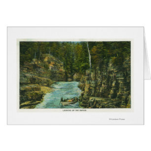 Ansicht des Bootes die Rapids oben schauend