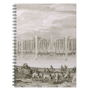 Ansicht des Brunnens von Neptun, Versailles (engra Notizblock