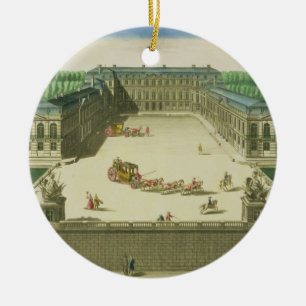 Ansicht des Chateaus von St.-Wolke, graviert durch Keramikornament