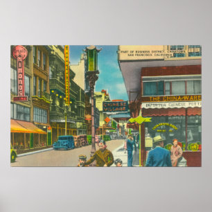 Ansicht des Chinatown-Geschäfts-Abschnitts Poster