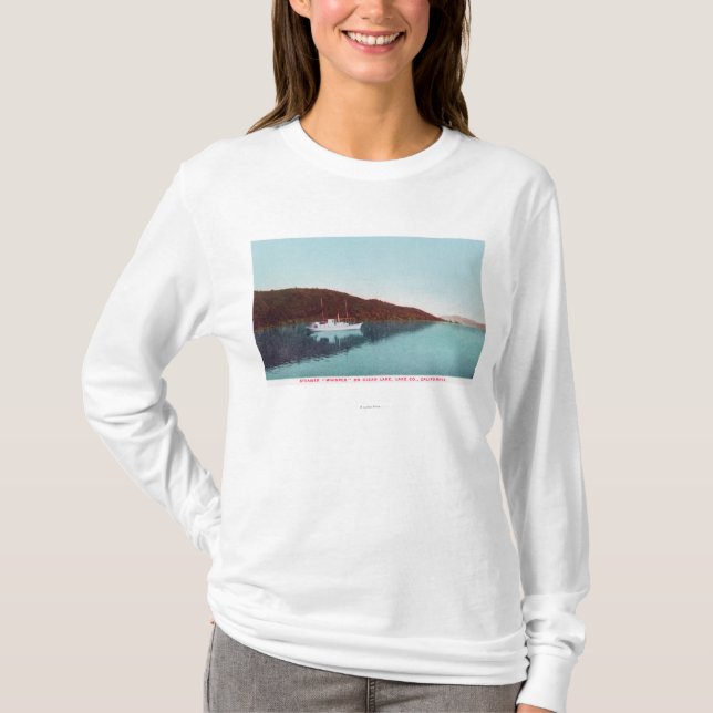 Ansicht des Dampfer-Flüsterns auf dem See T-Shirt (Vorderseite)