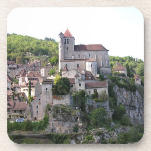 Ansicht des Dorfs und der Kirche (Foto) 3 Getränkeuntersetzer