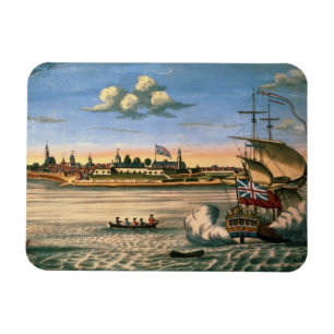 Ansicht des Forts George, mit der Stadt New York Magnet