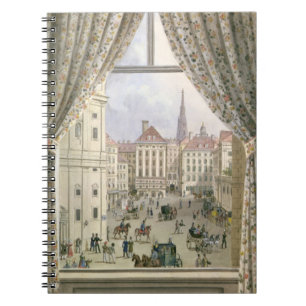 Ansicht des Freyung, Wien, 1825 (Gouache auf pape Notizblock