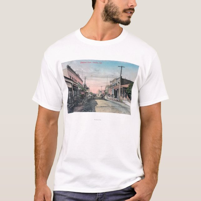 Ansicht des Geschäfts-Abschnitts mit Pferdewagen T-Shirt (Vorderseite)