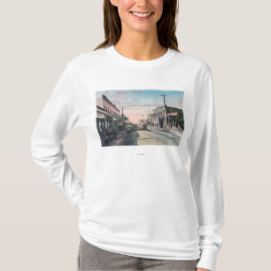 Ansicht des Geschäfts-Abschnitts mit Pferdewagen T-Shirt
