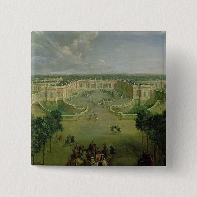 Ansicht des großartigen Trianon, 1722 Button (Vorderseite)