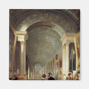 Ansicht des großen Galerie des Louvre, 1841 Magnet