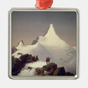 Ansicht des "Grossglockner" Berges Ornament Aus Metall