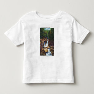 Ansicht des Heftigen Schlags-Bish fällt nahe Kleinkind T-shirt