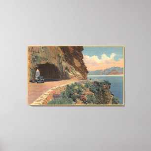 Ansicht des Höhlen-Felsen-Tunnels von Hwy Leinwanddruck
