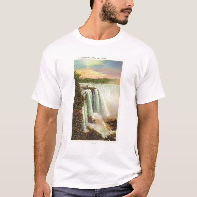 Ansicht des Hufeisens fällt von der Ziegen-Insel T-Shirt (Vorderseite)