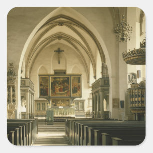 Ansicht des Innenraums der Kirche mit Quadratischer Aufkleber