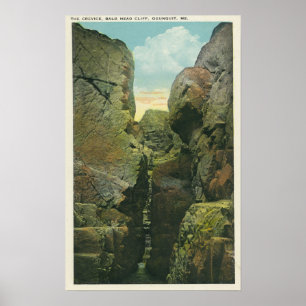Ansicht des Kahlkopf-Klippen-Spaltes Poster
