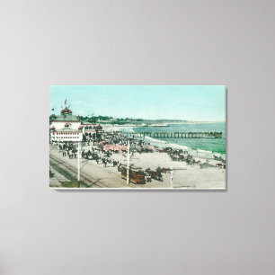 Ansicht des Kasinos, des Strandes und des Piers Leinwanddruck