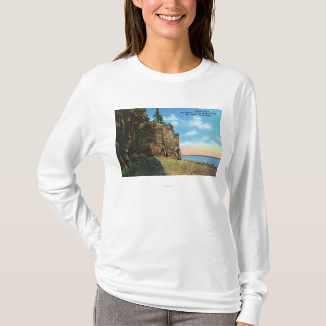 Ansicht des Kathedralen-Felsens, Bar-Hafen T-Shirt (Vorderseite)