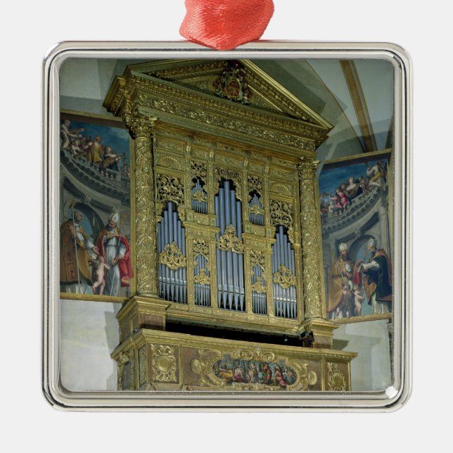 Ansicht des Kirchenorgans, c.1590 Ornament Aus Metall (Vorne)