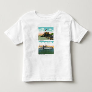 Ansicht des Klippen-Strand-Bad-Hauses Kleinkind T-shirt