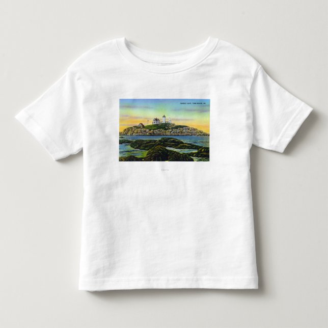 Ansicht des Klumpen-Leuchtturmes an York-Strand Kleinkind T-shirt (Vorderseite)