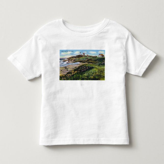 Ansicht des Klumpen-Leuchtturmes von York-Strand Kleinkind T-shirt (Vorderseite)