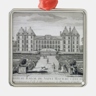 Ansicht des königlichen Chateaus des Heiligen Mau Silbernes Ornament