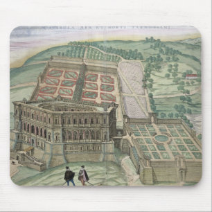 Ansicht des Landhauses Farnese und der Gärten, vo Mousepad