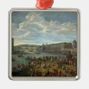 Ansicht des Louvre und des Ausflugs de Nesles Silbernes Ornament