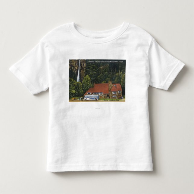 Ansicht des Multnomah Fall-Häuschens Kleinkind T-shirt (Vorderseite)